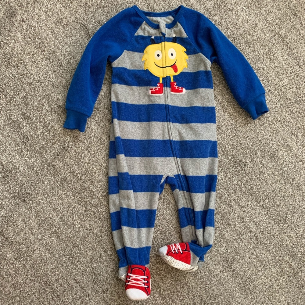 12 M Baby Zip Onesie Monster Pajamas